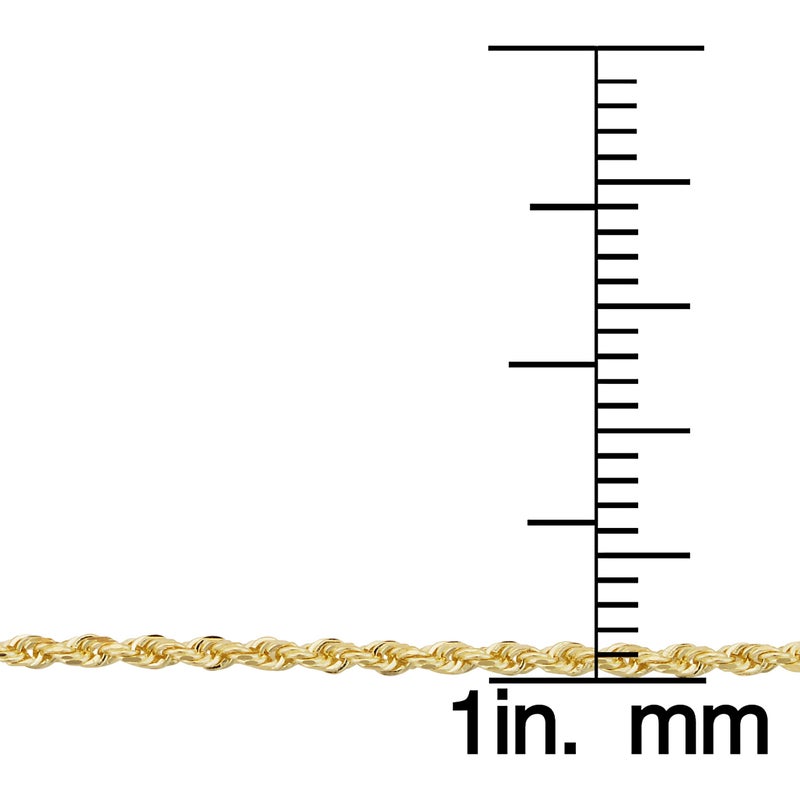 Kooljewelry قلادة سلسلة حبل من الذهب الأصفر عيار 14 قيراط (1.5 مم 14 بوصة) - Image 3